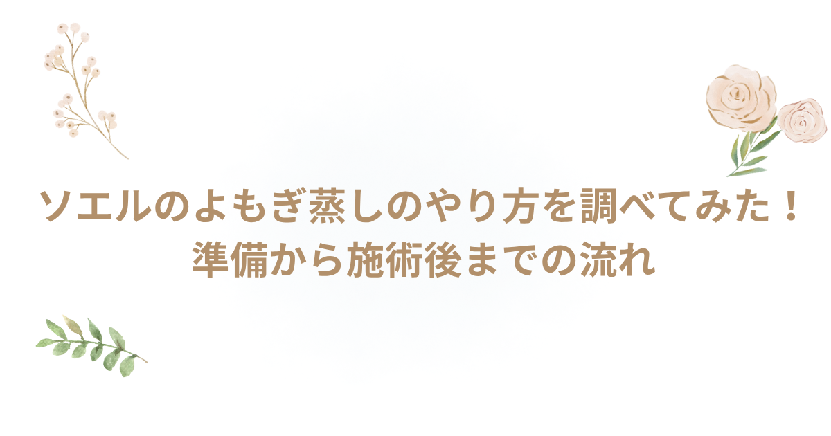 ソエル よもぎ蒸し やり方